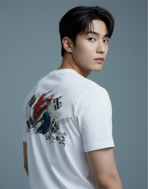 KOREA SOUL 대한민국 태극기 반팔티 남녀공용 기능성 코튼터치 오버핏 티셔츠 애국 응원 S-2XL