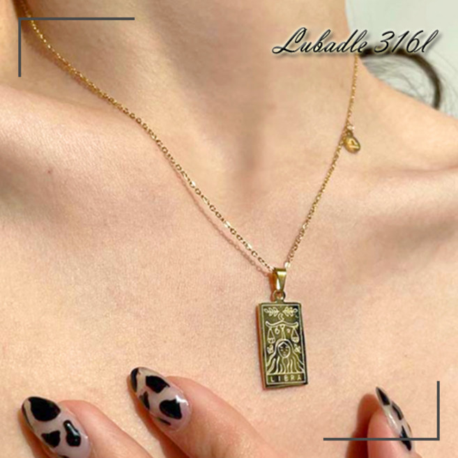 루바들316L WN1019 여자 행운 탄생 별자리 써지컬 스틸 펜던트 패션 목걸이