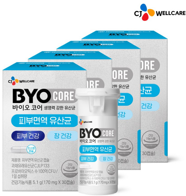 BYO 코어 피부면역 유산균, 30정, 4개