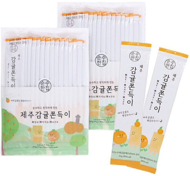 순수한집 제주 감귤 쫀드기 쫀득이 30개입 감귤쫀득이 30개입, 25g, 1개