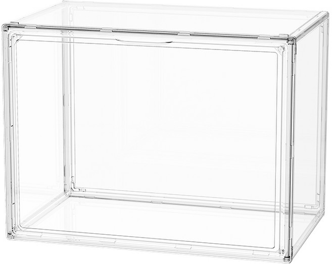 하이텍윙 아크릴 적층형 수납함 앞오픈 정리함 신발/소품 보관함 36x28x22cm, 투명, 1개