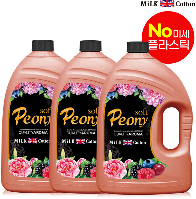 밀크코튼 고농축 유연제 피오니향 3.06L 3개