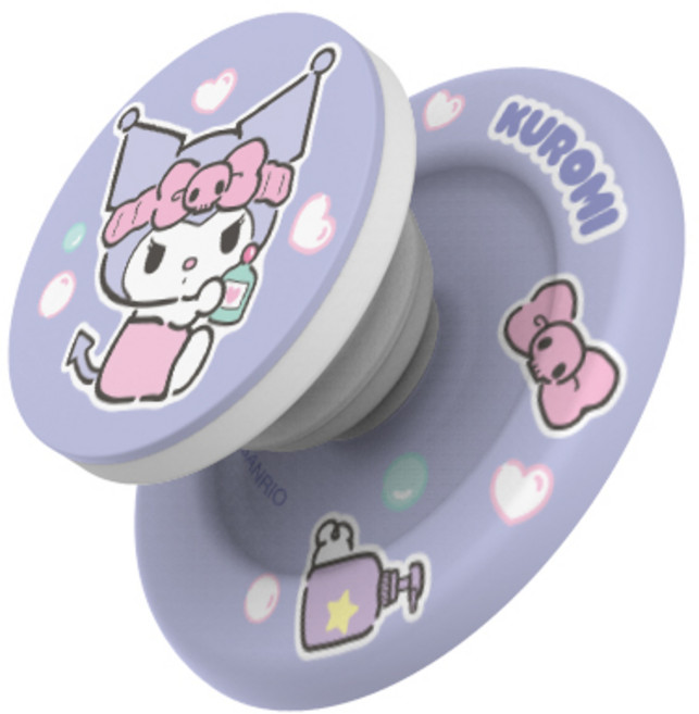 (정품)산리오 목욕 원형 그립 마그네틱 스마트톡+자석링(맥세이프 호환), 목욕_쿠로미, 1개, 색상