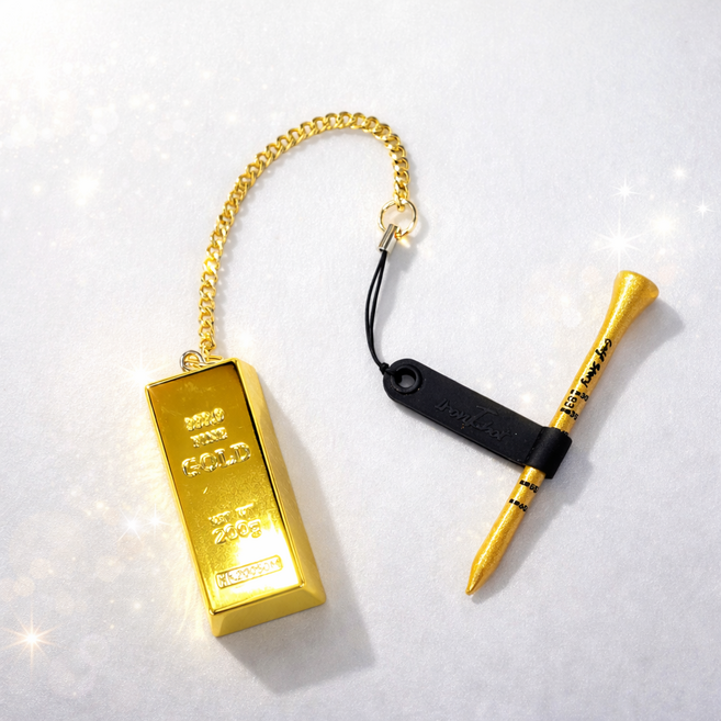 골프면세점 골프티걸이 분실방지 골드바 자석 마그넷티걸이 티꽂이 월례회 골프선물, 1세트, 골드