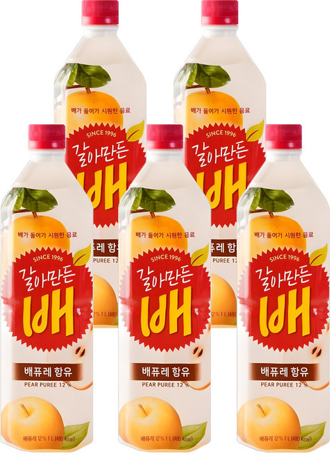 해태음료 갈아만든 배, 1L, 5개