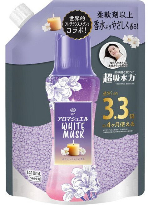 레노아 아로마쥬얼 WHITE MUSK 향수 비즈 화이트 머스크 향 리필용 1410ml [세탁 유연제 비즈] 141126, 1개, 1.41L