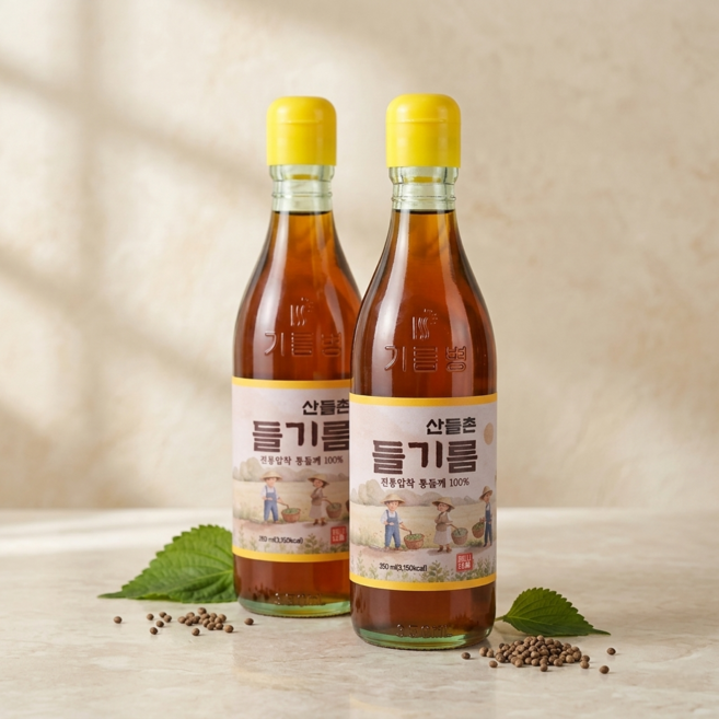 산들촌 통들깨 들기름 100%, 2개, 350ml