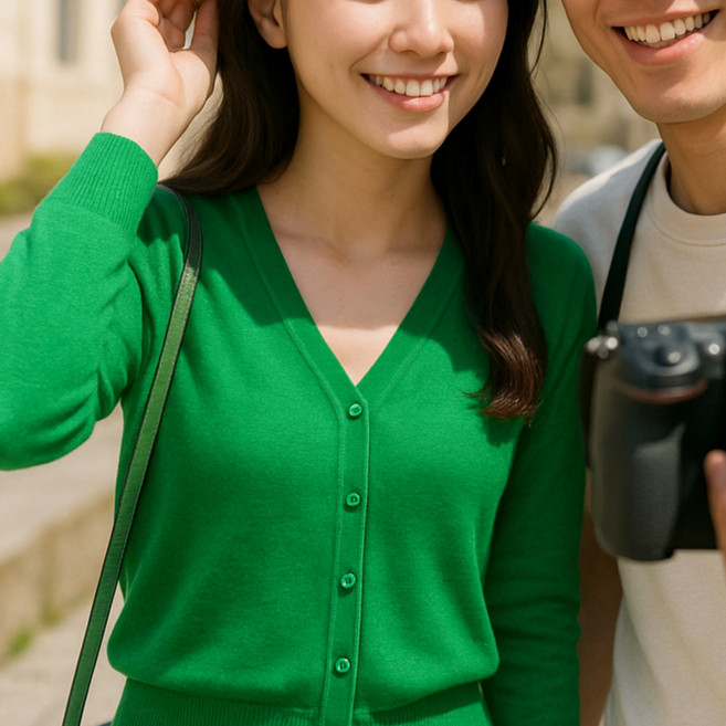 여성 니트 가디건 긴팔 브이넥 간절기