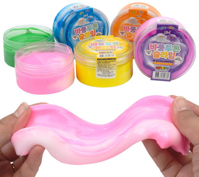 kiditem 2000 바풍 투톤 슬라임 찐득볼 핸드토이 액체괴물/슬라임(완제품), 랜덤발송, 152g, 1개
