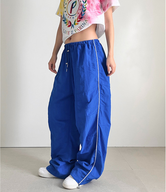 스티치삥줄 나일론 아노락 바스락 와이드 스트링 남녀공용 조거 트레이닝팬츠 스트릿힙합 방송댄스복 줌바댄스복 줌바닷컴 에어로빅복 단체복 무대복 공연의상 유니크 봄신상추천