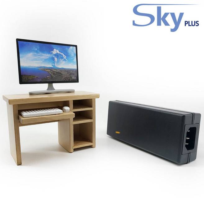 대한민국 SKYPLUS 어댑터 [3구접지] 인터픽셀 IP2731 FHD 모니터 호환, 1개, 블랙