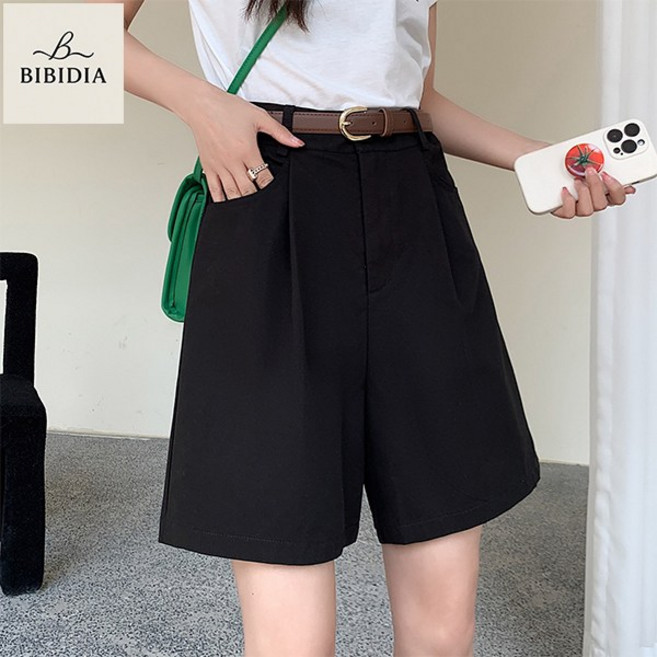 비비디아 여름 여성 캐주얼 A라인 하이웨스트 반바지 데일리 정장 5부 벨트 팬츠 빅사이즈 (S~3XL) 자체 제작 원단 다름 5493