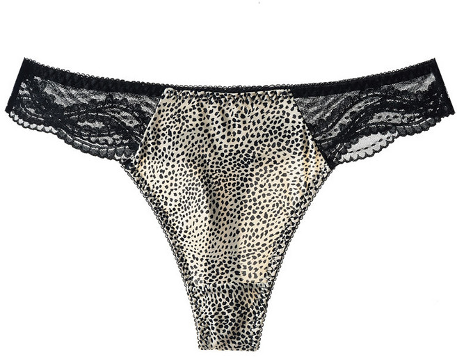 레이스 시스루 호피 티팬티