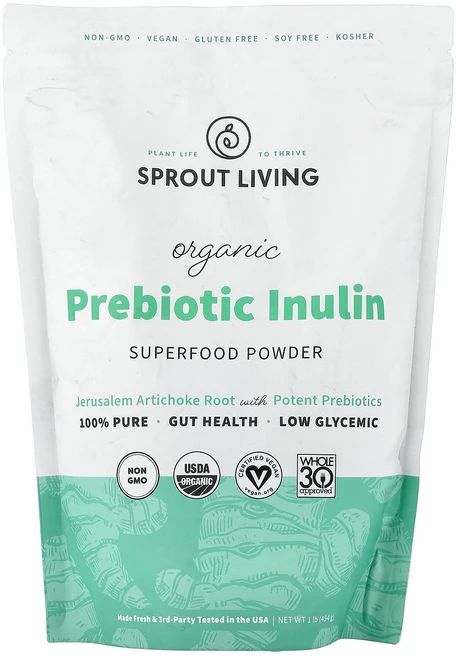 스프라우트 리빙 Sprout Living 유기농 프리바이오틱 이눌린 슈퍼 푸드 분말 454g1lb124561원산지:기타, 스프라우트 리빙 Sprout Living, 유기농 프리, 1개 - 쿠팡