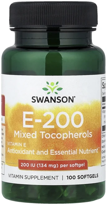 Swanson 비타민E 혼합 토코페롤 134mg(200IU) 소프트젤 100정, Swanson비타민E혼합토코페롤134mg200IU소프트, 1개 - 쿠팡