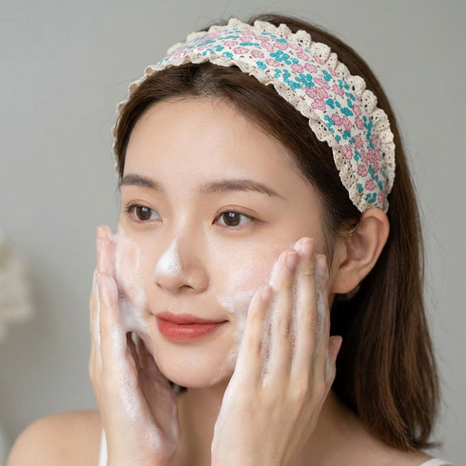 프랑스 니트 앞머리 고정 찍찍이 세안 헤어밴드