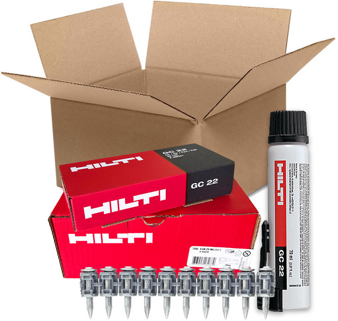 HILTI 힐티 가스캔 GC22 + 가스핀 20mm (750발), 1