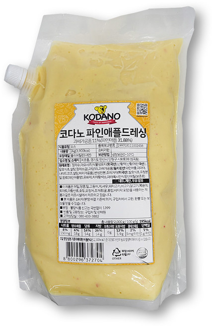 코다노 파인애플 드레싱 2kg 냉장, 1개