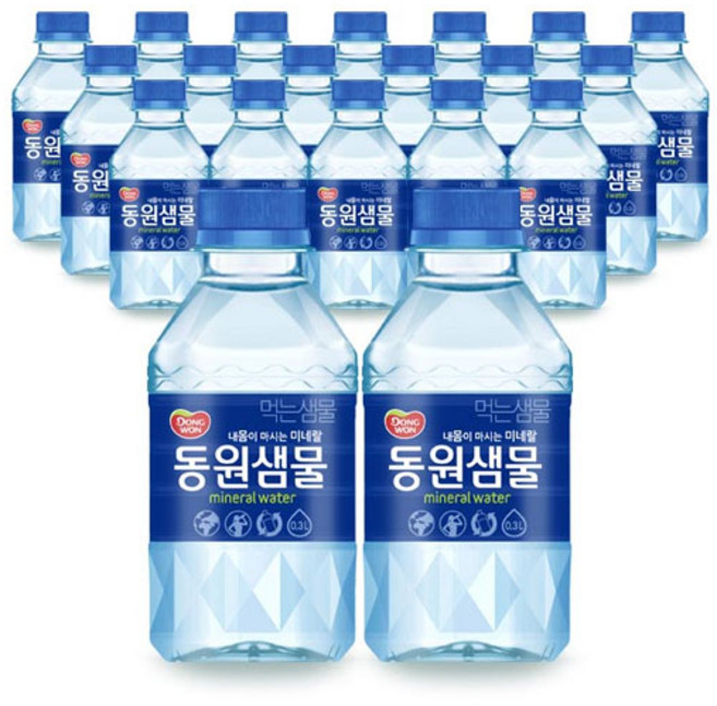 동원샘물 생수 무라벨 300mL * 20병, 20개