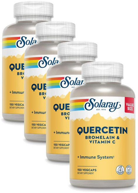 솔라레이 퀘르세틴 브로멜라인 비타민C 캡슐 Solaray Quercetin Bromelain, 4개, 150정