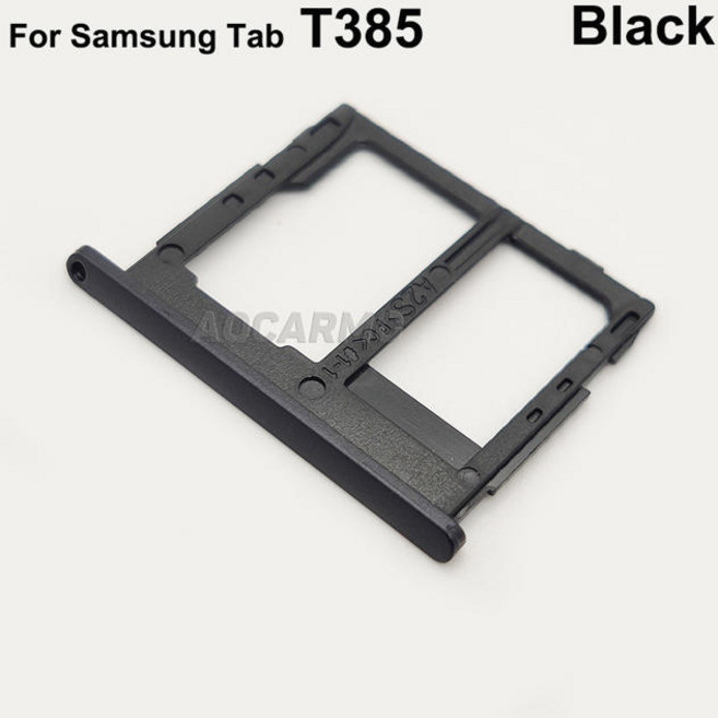 Aocarmo SIM 카드 트레이 슬롯 마이크로 SD 홀더 나노 교체 부품 삼성 호환 갤럭시 호환 탭 T385 T380 (색상-T385 Black)