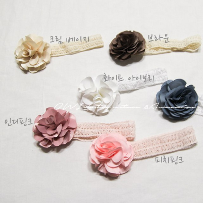 유아 헤어밴드 꽃한송이 베이비밴드