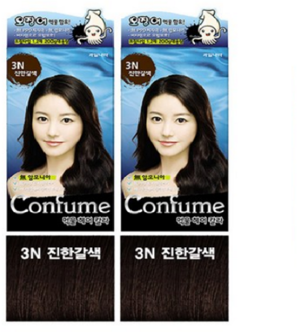 과일나라 컨퓸 오징어먹물 헤어 칼라 대용량염색약, 2개