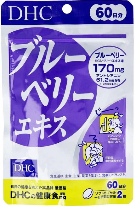dhc 속공 블루베리 60일분, 1개, 120정 - 쿠팡