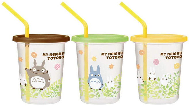 스케이터 캐릭터 빨대컵 3P 세트, 토토로, 1세트