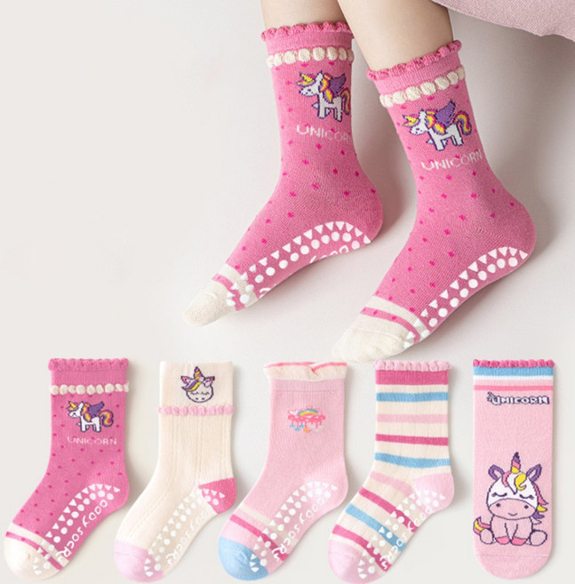 투해피 아동용 미끄럼방지양말 5컬레- A14 유니콘