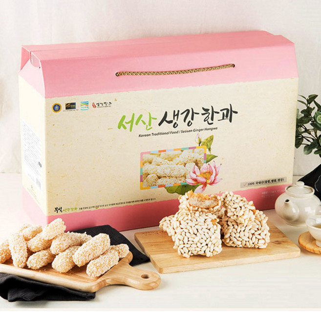 서산생강한과 찹쌀유과 찹쌀산자 생강한과 부석생강한과1kg, 250g, 4세트