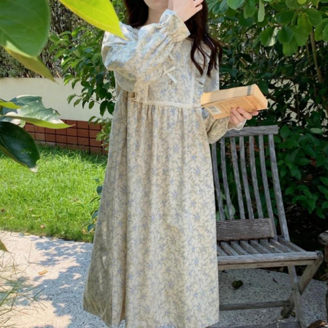 데라스코 여성 잠옷 홈웨어 원피스 상하 세트 파자마