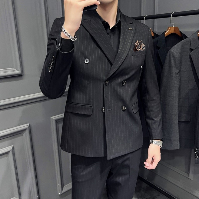 REZENZI 남성캐주얼수트 3피스 코트+ 바지 +조끼세트