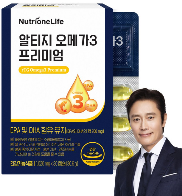 [본사출고] 뉴트리원 알티지 오메가3 프리미엄 혈행건강 rTG EPA DHA 쇼핑백 선물세트, 1개, 30정