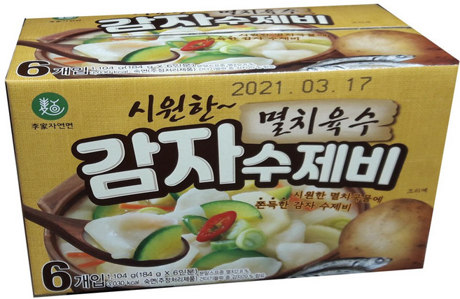 시원한 멸치육수 감자수제비184g X 6입, 184g, 6개