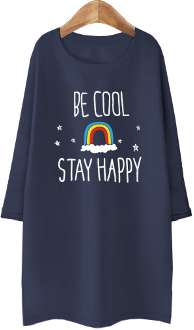 AMB 여성용 블론디 특양면 무지개 7부 티셔츠