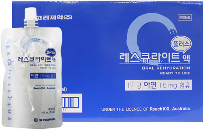 레스큐라이트 플러스액 100ml 12포 1포당 아연1.5mg 함유