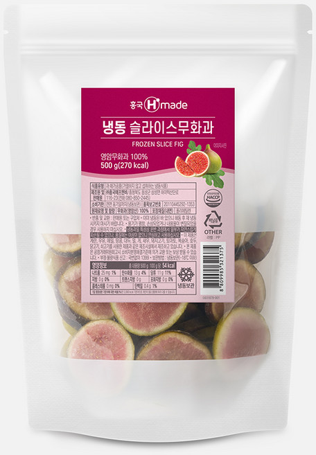 흥국 냉동 슬라이스 무화과, 3개, 1kg