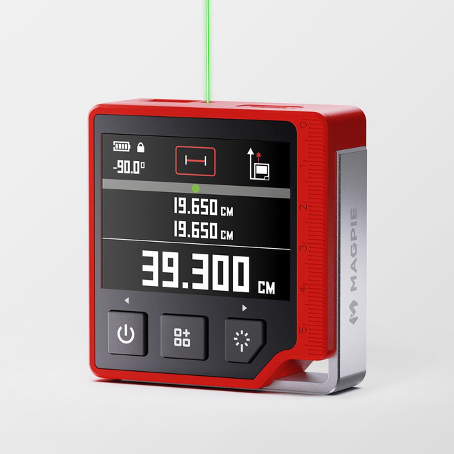 맥파이 QUBE 3in1 멀티측정기 수평계 각도기 레이저거리측정기 그린레이저 레이저줄자, 1
