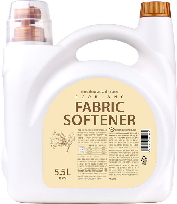에코블랑 유아섬유유연제 플로럴향, 5.5L, 1개