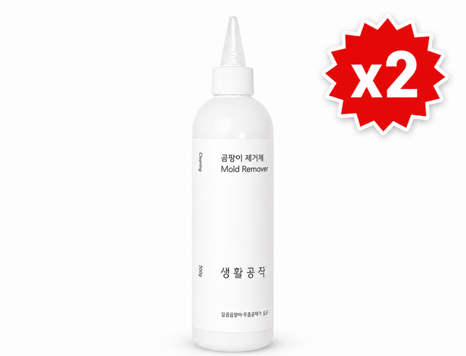 1+1 생활공작소 바르는 곰팡이 제거제 300ml 2개 대용량 겔타입 화장실 창틀 타일 곰팡이 제거
