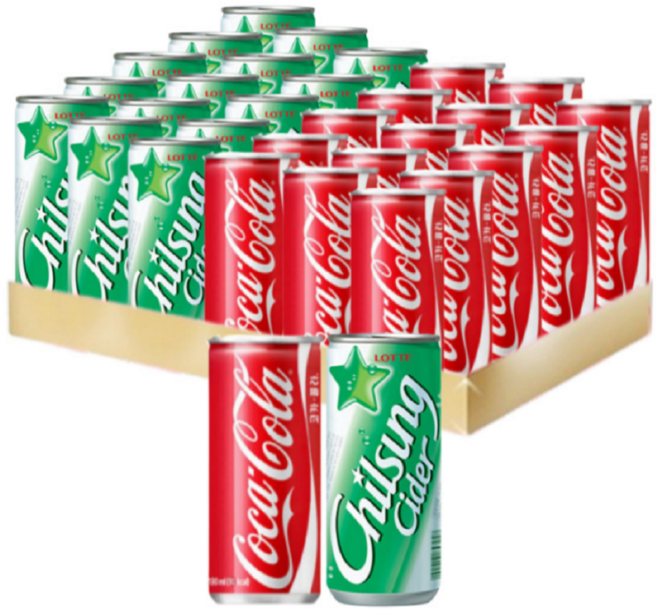 코카콜라 185mlx(15캔)+칠성사이다 190mlx(15캔), 30개, 190ml
