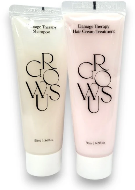 오늘출발그로우어스 데미지 테라피 트래블 키트 2종 (데미지샴푸 50ml&크림트리트먼트 50m)빠른배송, 1개, 50g - 쿠팡