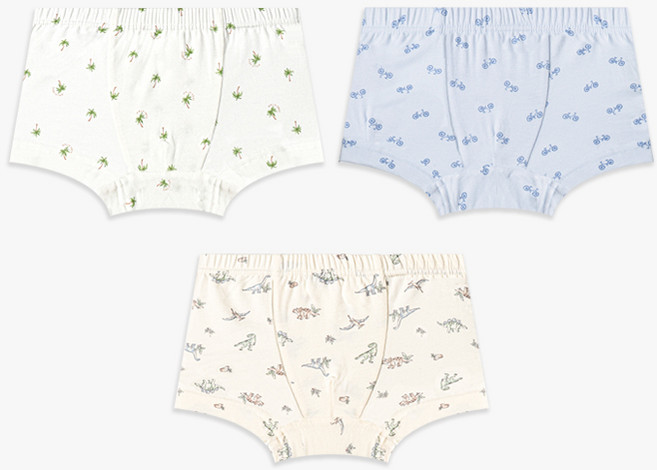 멜리스 국내생산 CM디노트리 남아 사각팬티 3매입 세트