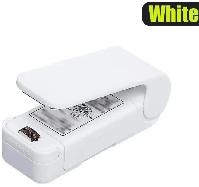 미니 열봉합기 포장 실러 백 열 플라스틱 식품 봉투 휴대용, 02 하얀색