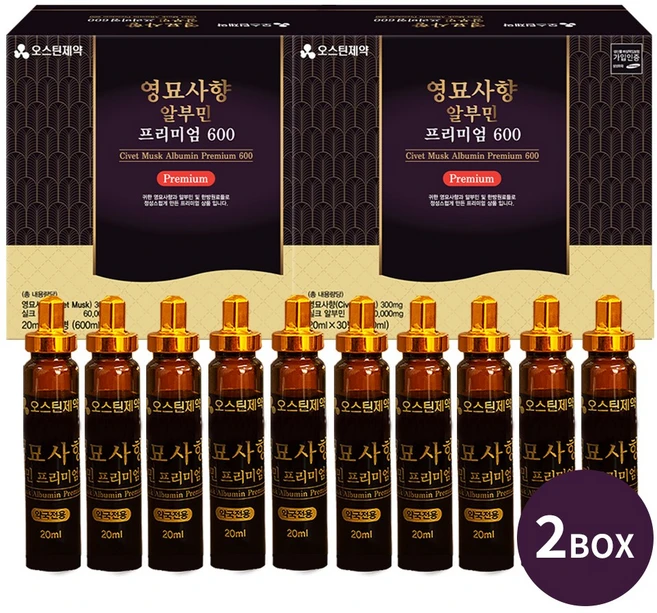 오스틴제약 마시는 알부민 영양제 영묘사향 프리미엄 600, 60개, 20ml - 쿠팡
