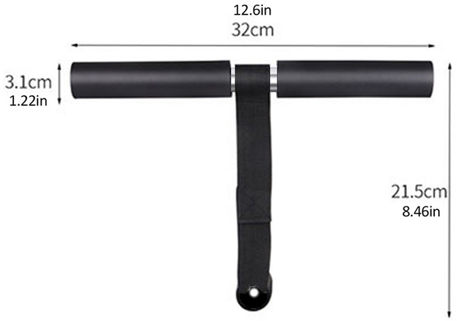 휴대용 앉아서 보조 복부 코어 운동 바 피트니스 장비, 01 Black, 1개