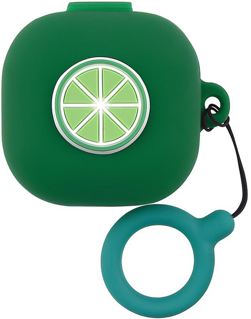 더조은셀러 실리콘 케이스 키링 커버 범퍼 젤리 소프트 고리 갤럭시 버즈4 버즈2 버즈 프로 라이브 호환, 갤럭시 버즈4/4프로, 1개, 라임