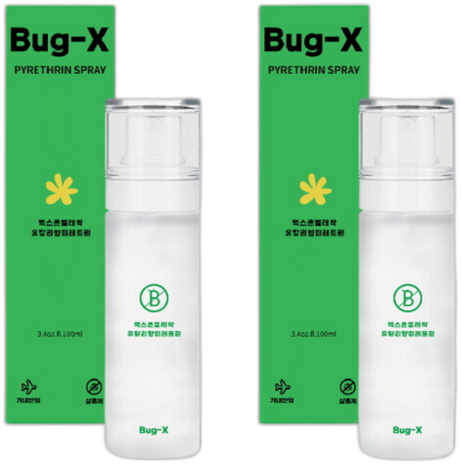 버그엑스 1+1 국산제조 무향 내츄럴 천연 살충제 여행용 빈대 베드버그, 1개, 100ml