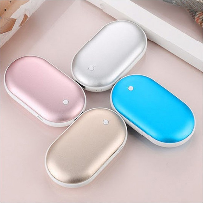 충전식 손난로 KC인증 보조배터리 6000mAH 3단계 온도조절 핫팩 하이숲, 핑크